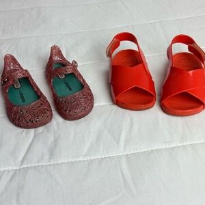Mini Melissa Pink Sandals & Zaxy Baby Rush Sandals